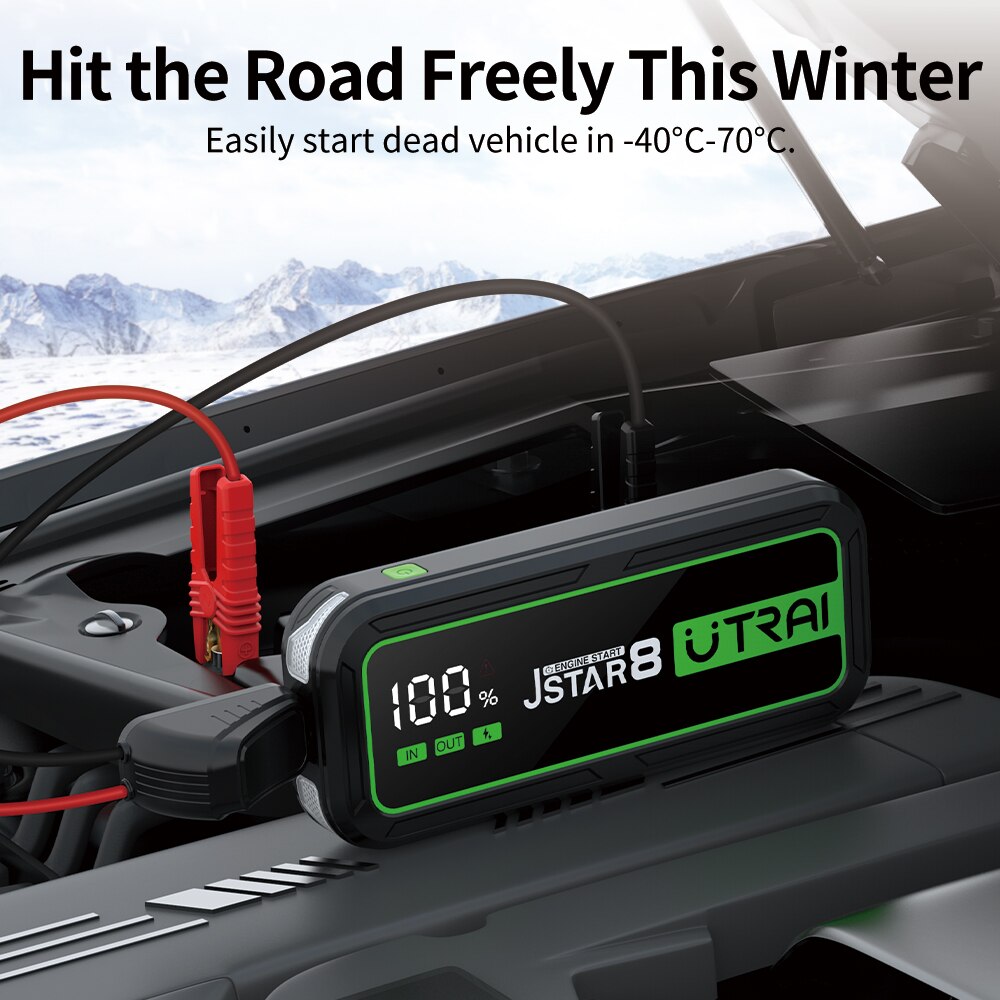 UTRAI 3000A Car Jump Starter Power Bank10W Wireless Charging LCD Scree –  RedHat Shop
